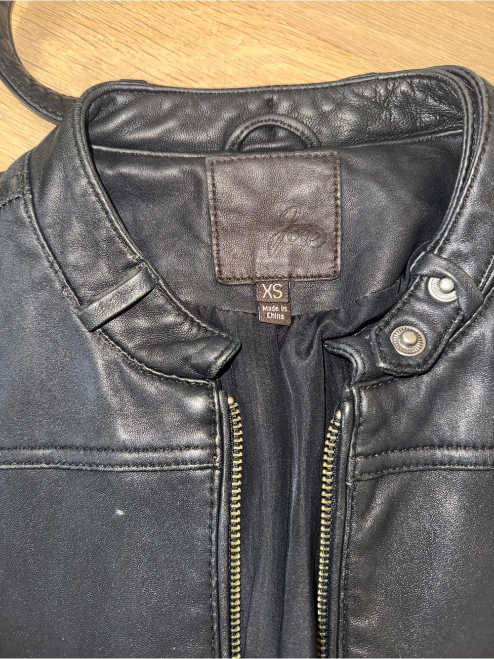 Joie Women’s Black Leather Bomber Jacket - Picture 2 of 4